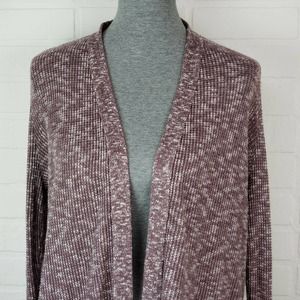 American Eagle Size M Brown Taupe Cardigan Waffle Knit